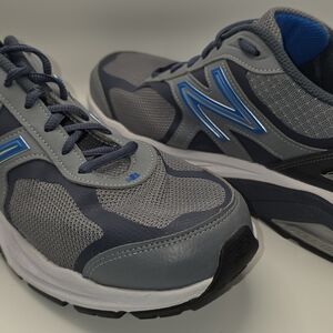 Men's Gray and Blue Athletic Sneakers